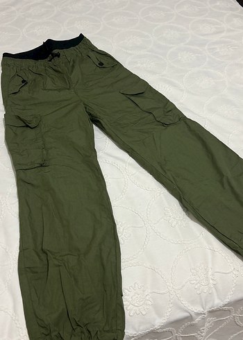 Paraşüt kumaş kadın paçası lastikli ayarlanabilir pantolon