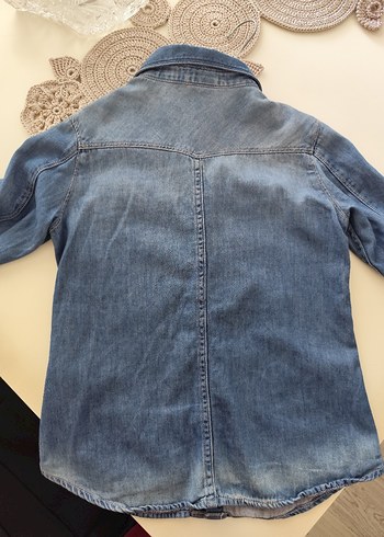 Düğmeli Loose Fit Denim Gömlek - Görsel 2