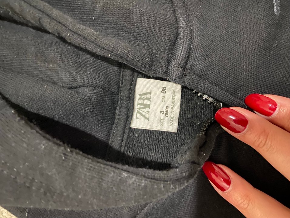 Erkek Çocuk Siyah Kapüşonlu Fermuarlı Sweatshirt - Görsel 2