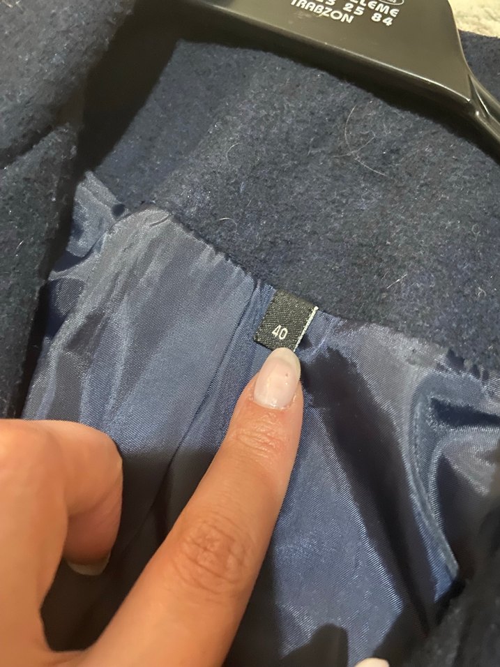 Lacivert crop ceket - Görsel 2