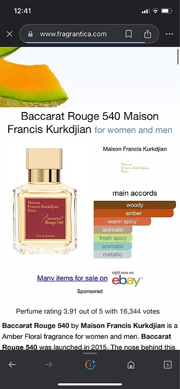 Diğer Muscent N006 Baccarat Rouge extrait