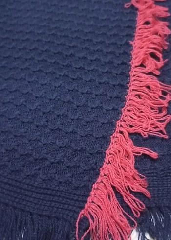 18-24 Ay Beden mavi Renk Kız Çocuk Mavi Örgü Poncho