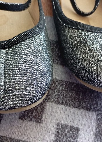 Tokalı Gri Kız Babet Ayakkabı - Görsel 5