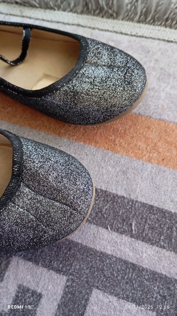 Tokalı Gri Kız Babet Ayakkabı - Görsel 2