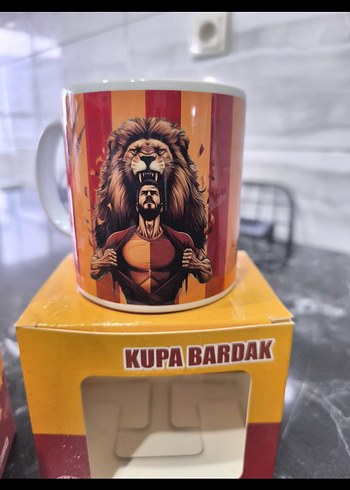 Kahverengi Yazılı Seramik Kupa - Görsel 3