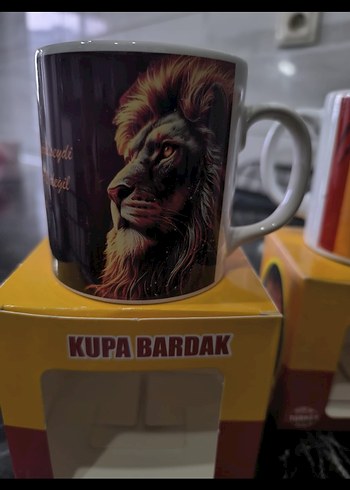 Kahverengi Yazılı Seramik Kupa - Görsel 4