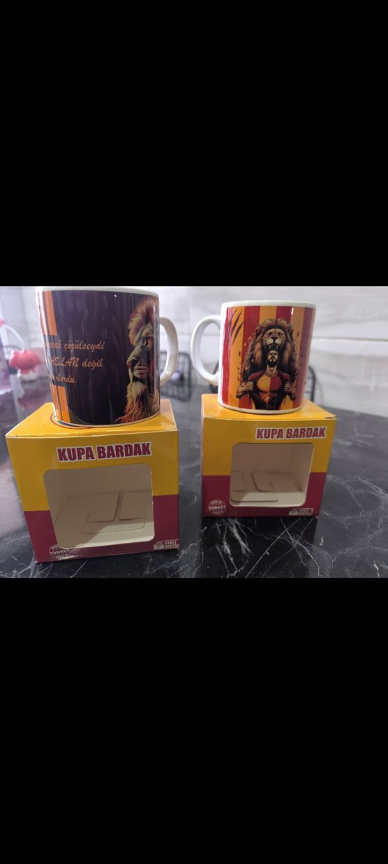 Kahverengi Yazılı Seramik Kupa - Görsel 2