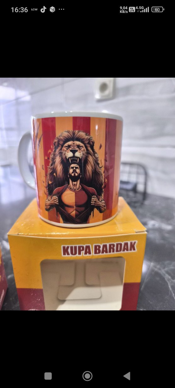 Kahverengi Yazılı Seramik Kupa - Görsel 3