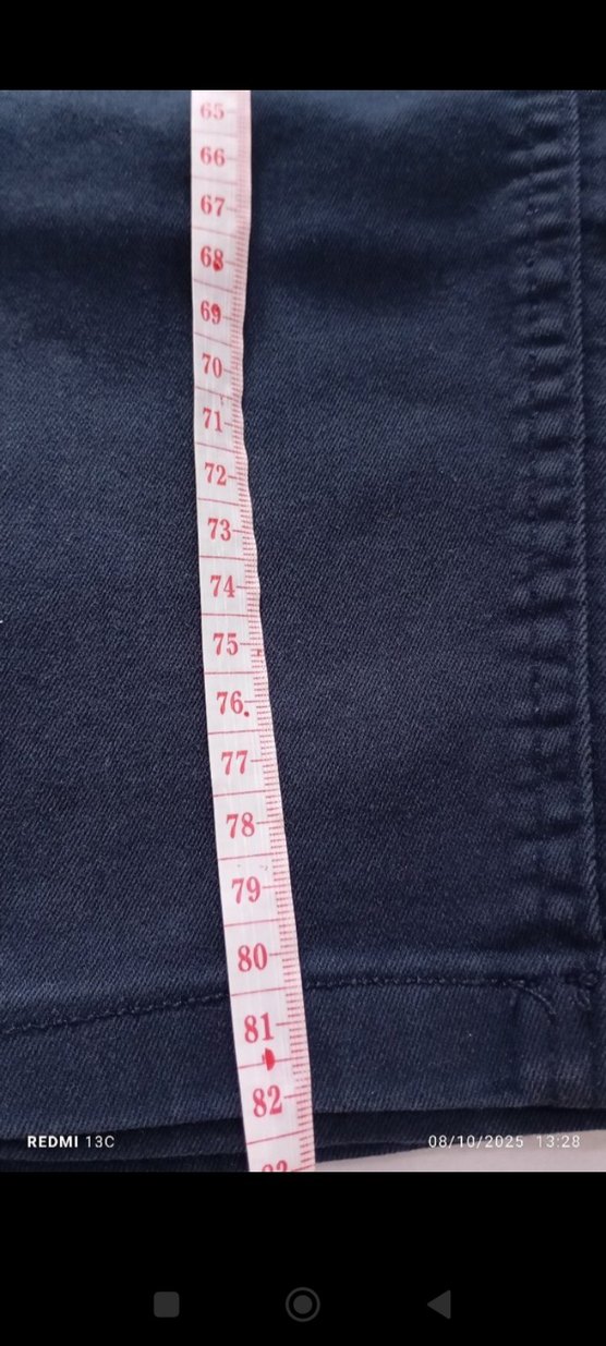 Nakışlı Düğmeli Lacivert cocuk Kot Pantolon - Görsel 2