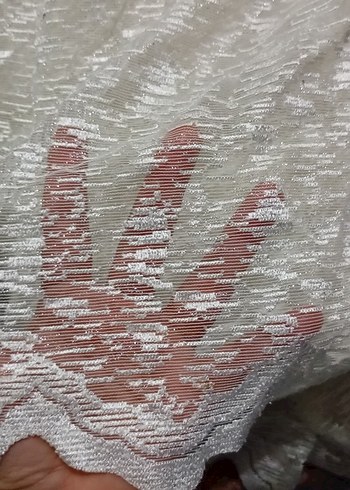 Beyaz Parlak Bohem Tarzı Perde iki parça set - Görsel 4