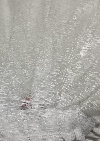 Beyaz Parlak Bohem Tarzı Perde iki parça set - Görsel 3