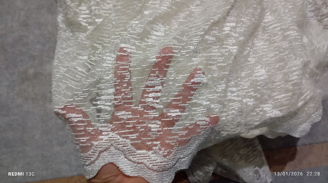 Beyaz Parlak Bohem Tarzı Perde iki parça set - Görsel 4