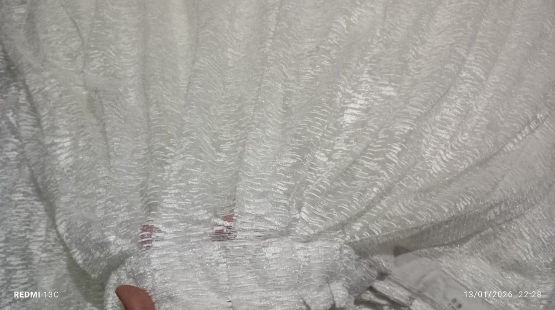 Beyaz Parlak Bohem Tarzı Perde iki parça set - Görsel 3