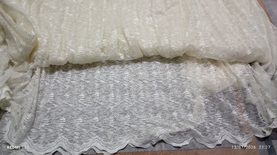 Beyaz Parlak Bohem Tarzı Perde iki parça set - Görsel 5