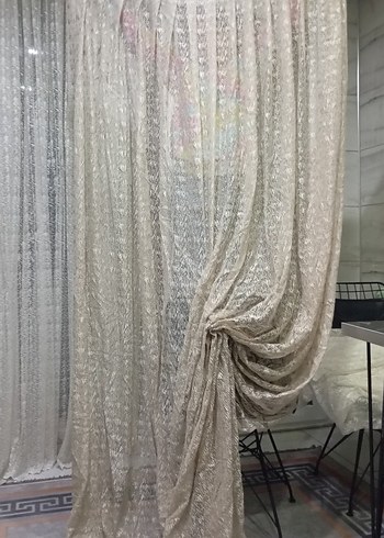 Parlak Bej Bohem Tarzı Perde - Görsel 5