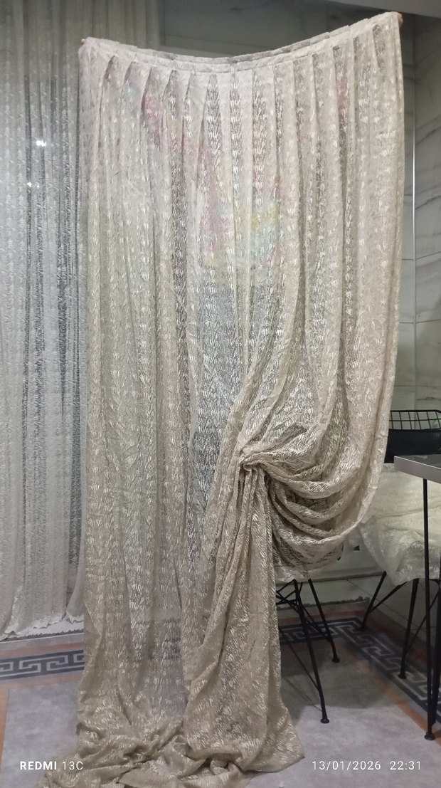 Parlak Bej Bohem Tarzı Perde - Görsel 4