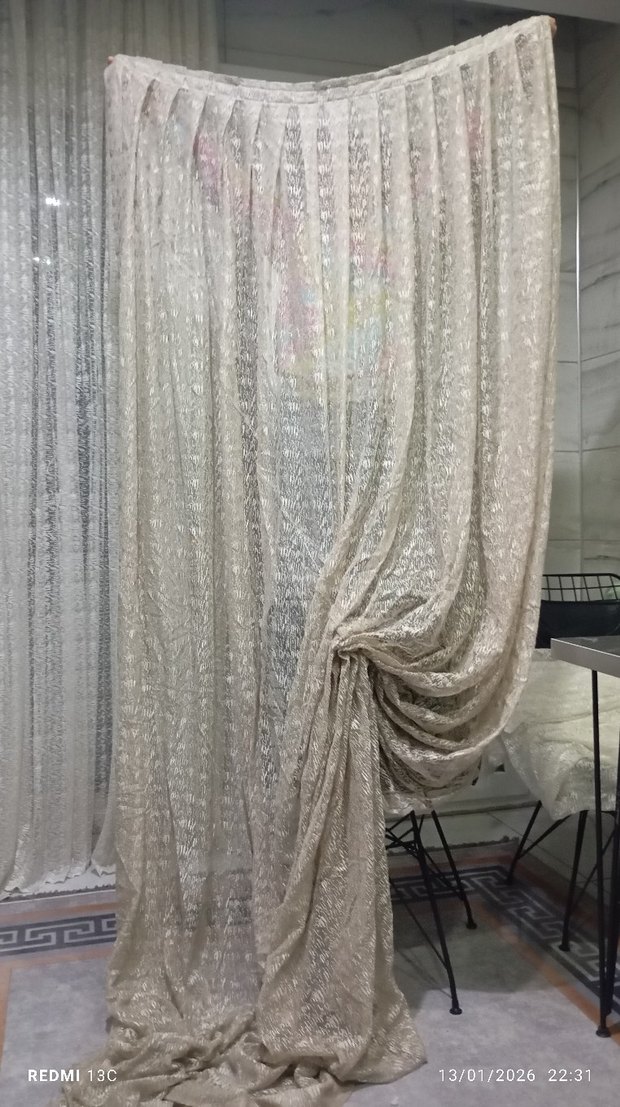 Parlak Bej Bohem Tarzı Perde - Görsel 5