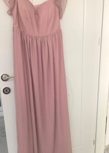 Puantiyeli, Askısız, Pilili Uzun Elbise - Görsel 7