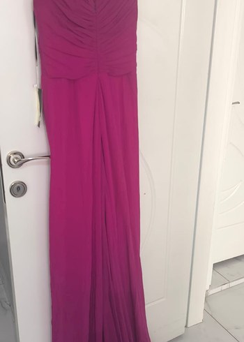 Puantiyeli, Askısız, Pilili Uzun Elbise - Görsel 5