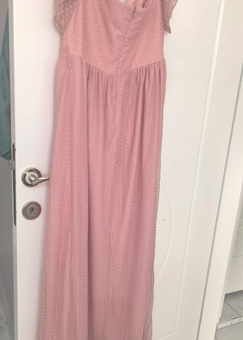 Puantiyeli, Askısız, Pilili Uzun Elbise - Görsel 8