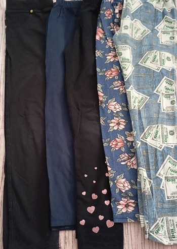 Kız Çocuk Denim Taytlar, Pilili, Çok Renkli - Görsel 3