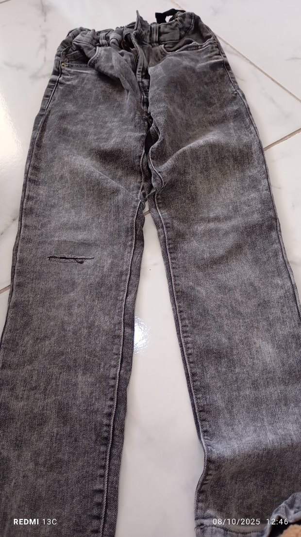 Erkek Çocuk Gri Kot Pantolon - Görsel 4