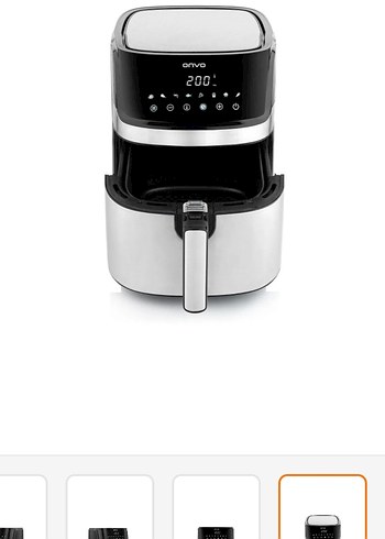 Gri Elektrikli Hava Fritözü 200°C Dijital Ekran onvo - Görsel 2