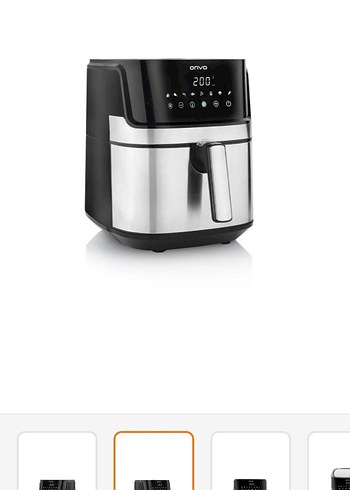 Gri Elektrikli Hava Fritözü 200°C Dijital Ekran onvo - Görsel 3