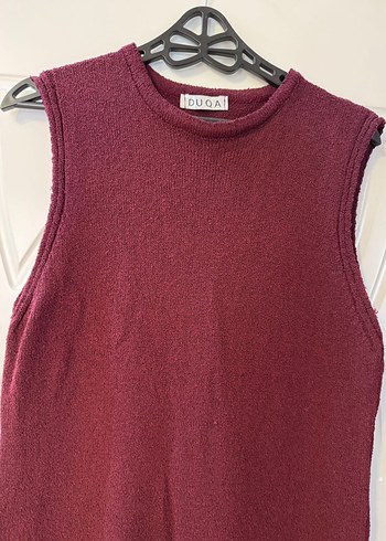 Bordo Kadın Uzun Triko Elbise - Görsel 6