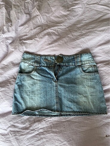 vintage light wash denim etek