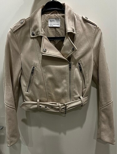 Bershka Krem Rengi Süet Ceket