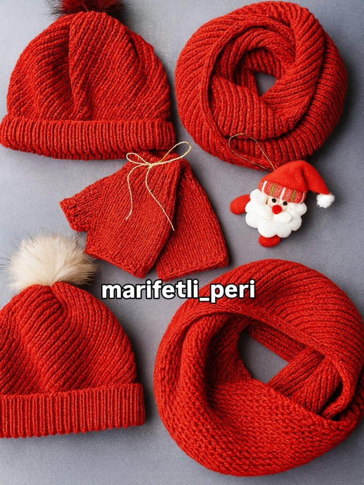 3lü takım bere eldiven  boyunluk - Görsel 2