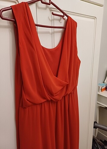 Nar çiçeği   şifon  abiye - Görsel 5