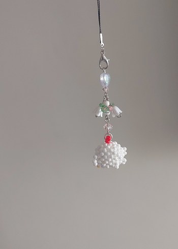 Boncuklu Beyaz Nakışlı Bohem Kadın Charm - Görsel 2