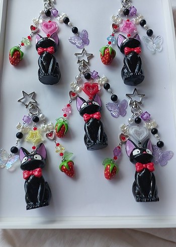 Renkli Kedi Figürlü Anahtarlık Seti - Görsel 4