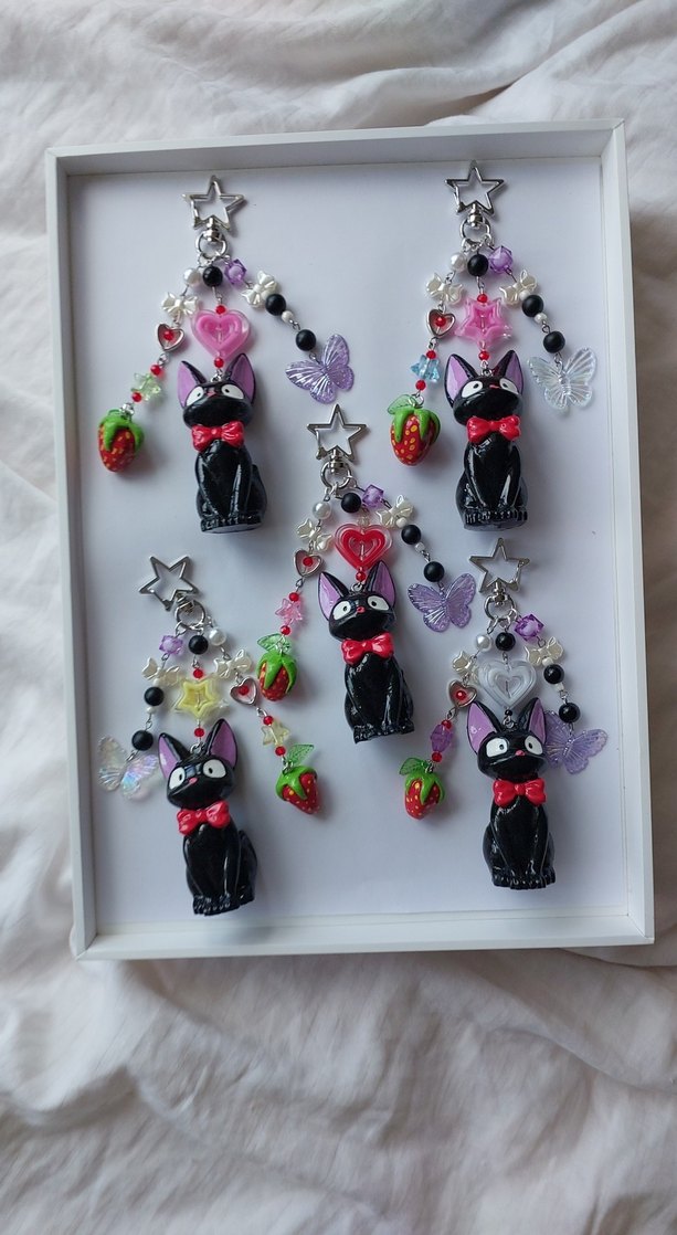 Renkli Kedi Figürlü Anahtarlık Seti - Görsel 2