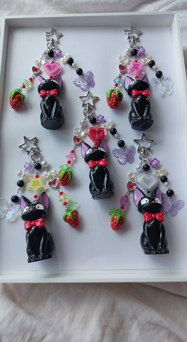 Renkli Kedi Figürlü Anahtarlık Seti - Görsel 4