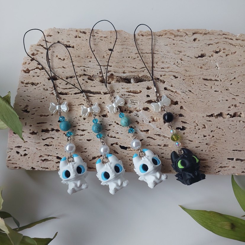 Boncuklu Turkuaz Goth Charm - Görsel 2