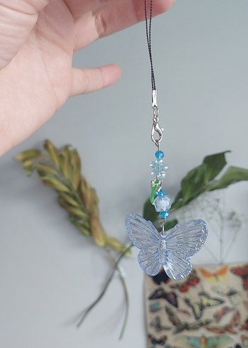 Mavi Boncuklu Kelebek Charm - Görsel 3