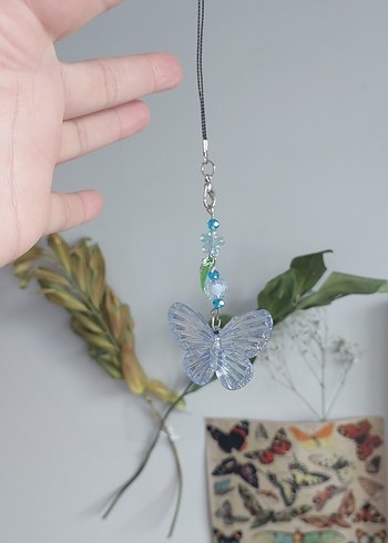 Mavi Boncuklu Kelebek Charm - Görsel 2