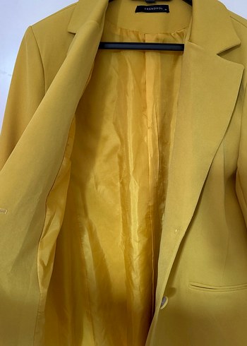 Sarı Kadın Süet Blazer Ceket - Görsel 4