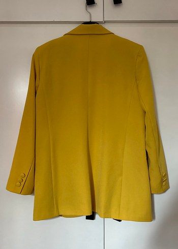 Sarı Kadın Süet Blazer Ceket - Görsel 3