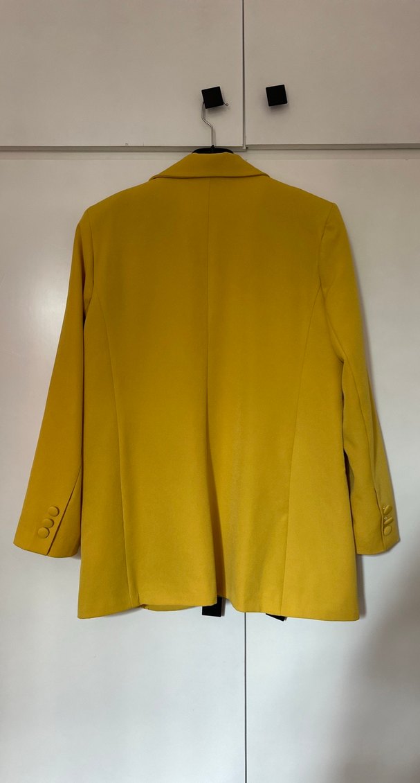 Sarı Kadın Süet Blazer Ceket - Görsel 3