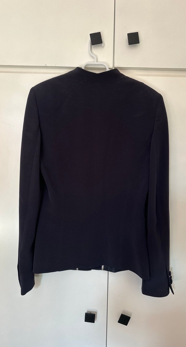 Düğmeli Mor Kadın Ofis Blazeri - Görsel 2