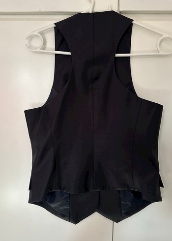 Düğmeli Lacivert Kadın Yelek - Görsel 4