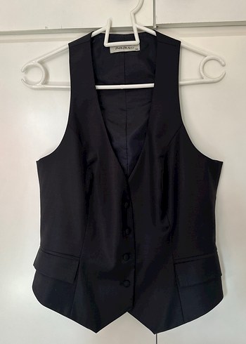 Düğmeli Lacivert Kadın Yelek - Görsel 3