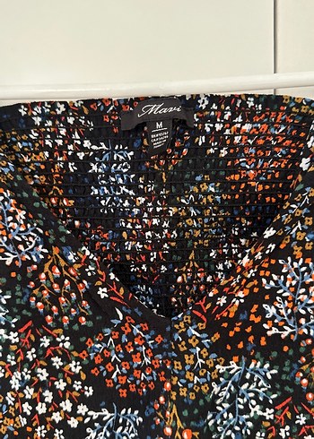 V Yaka Uzun Kollu Bohem Mini Elbise - Görsel 2