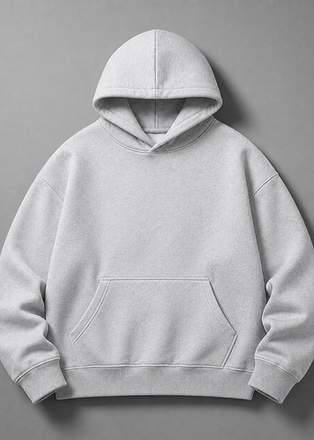 Diğer Minimal Gri Kapusonlu Sweatshirt