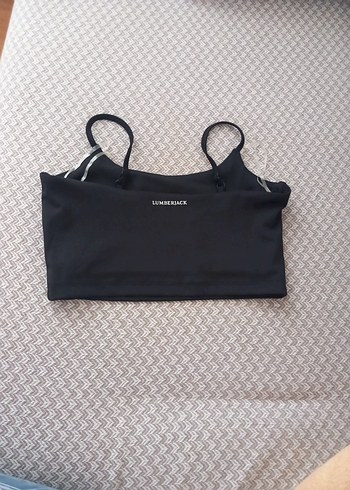 Kadın Siyah İnce Askılı Crop Top