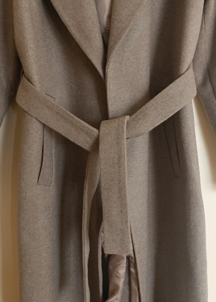 uzun kahve manto - Görsel 4